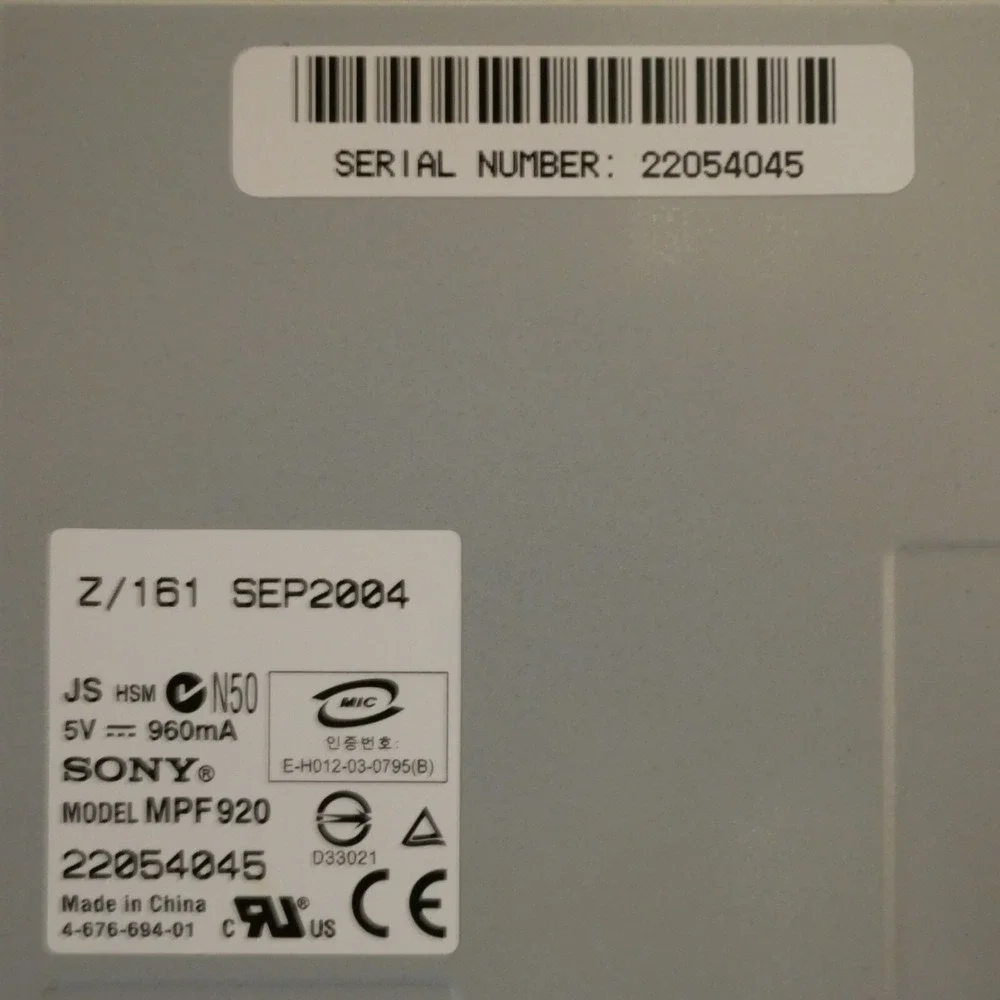 NOS Sony‎ MPF920 Internal Desktop 3.5 inch Floppy Disk Drive 1.44MB - Tested  17